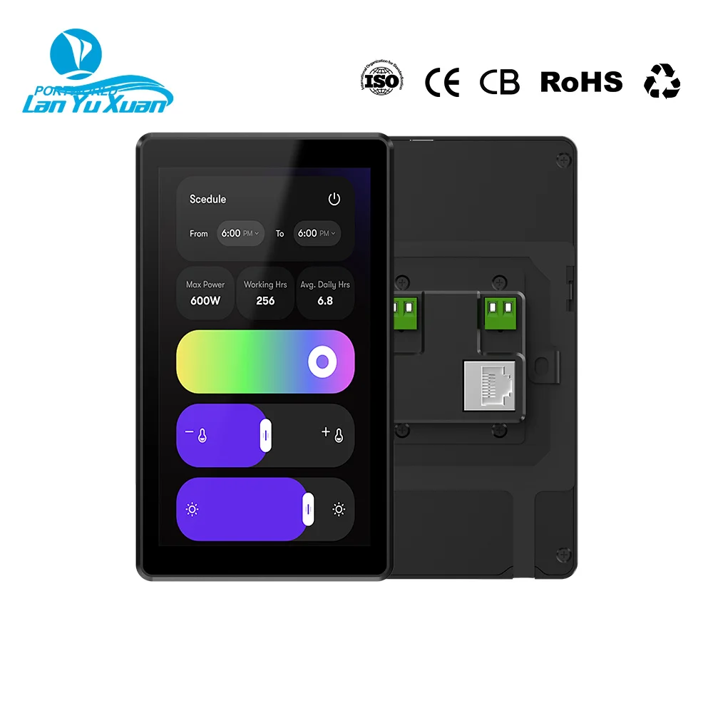 5.5 Inch Metal Housing In-Wall Android Touch Screen Control Panel Kiosk Mode Supported for Smart Home Automation System