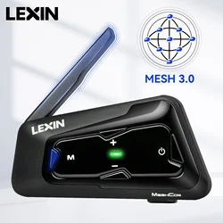 LEXIN-MeshCom Motorcycle MESH&Bluetooth Headset Intercom ,With Mesh Communication System, Parallel Audio- Intercom,24 Riders