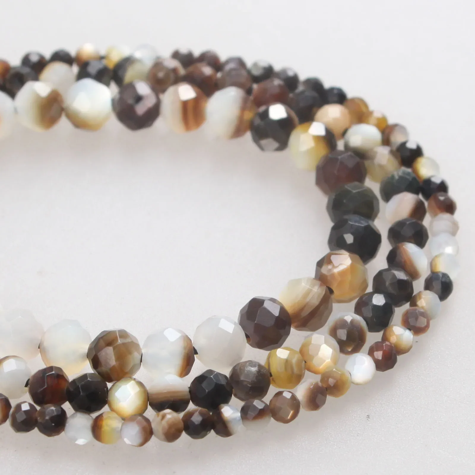 

Natural Stone Beads High-light Faceted Black Shell Small Loose Beads 2 3 4mm For Bracelet Necklace Jewelry Making