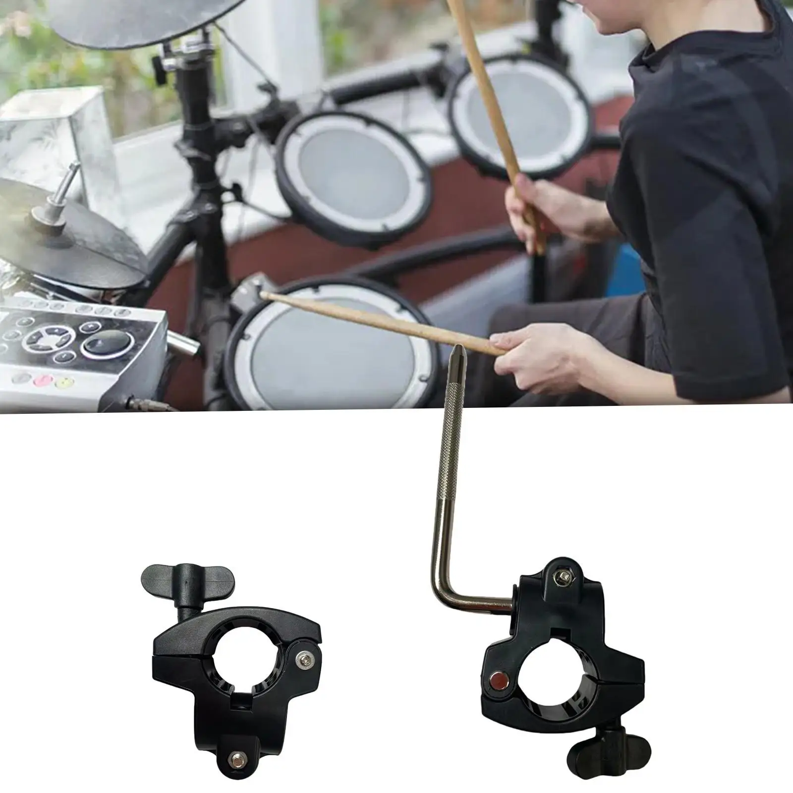 Electronic Drum Rack Holder ABS Bracket Clamp Quick Release Mount for Drum Instrument Parts and Practice