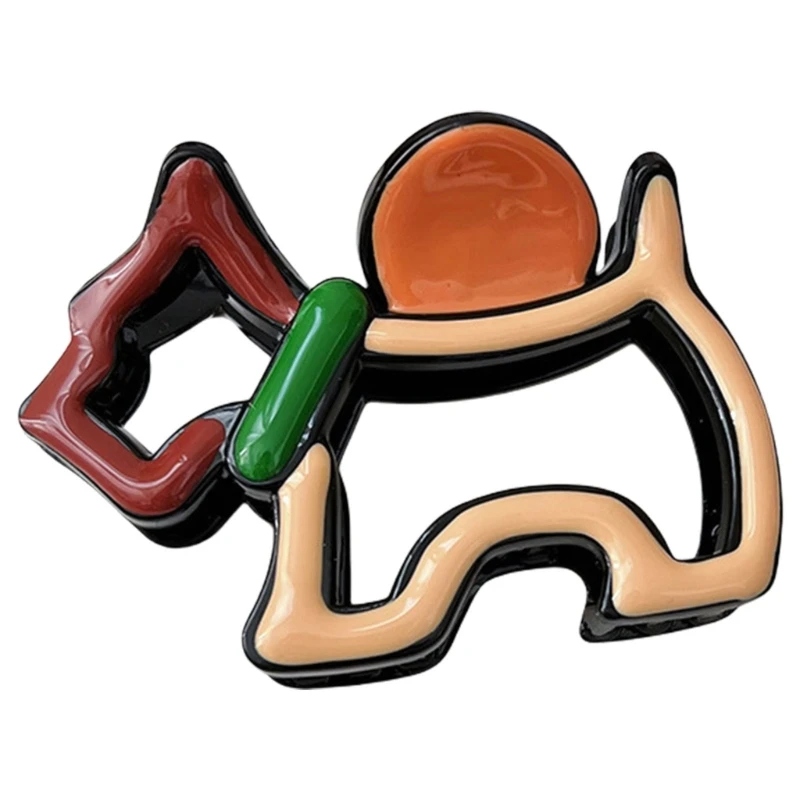 

Adorable Dog Shaped Hair Claw Clip Lightweight Resin Hairpin For Everyday Wear