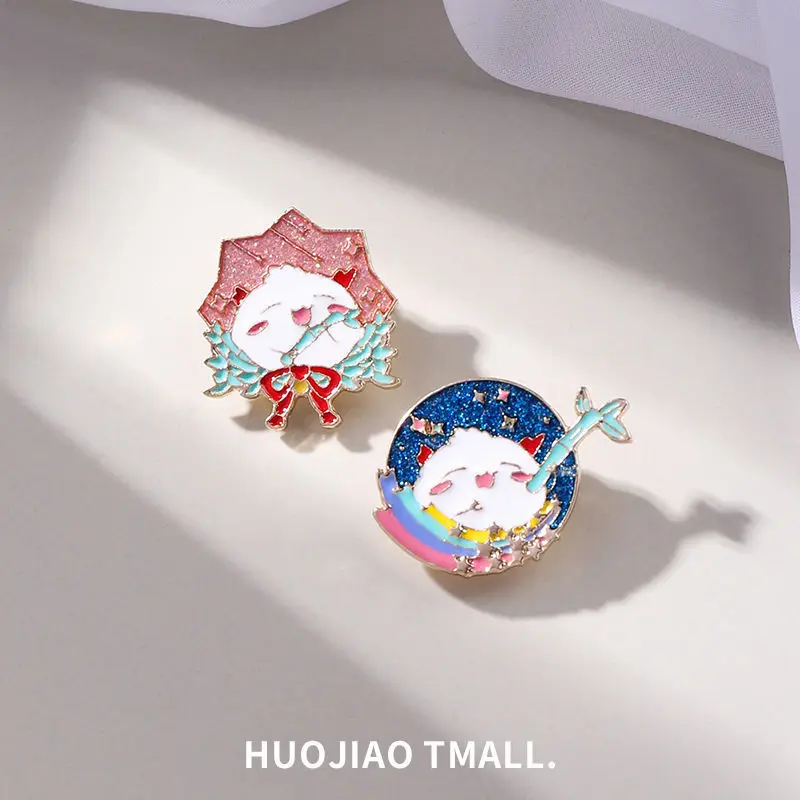 Onmyoji Fantasy Figurines Brooch Badge Seimei Kagura Cartoon Creative Accessories Fashion Brithday Gift for Friend or Children