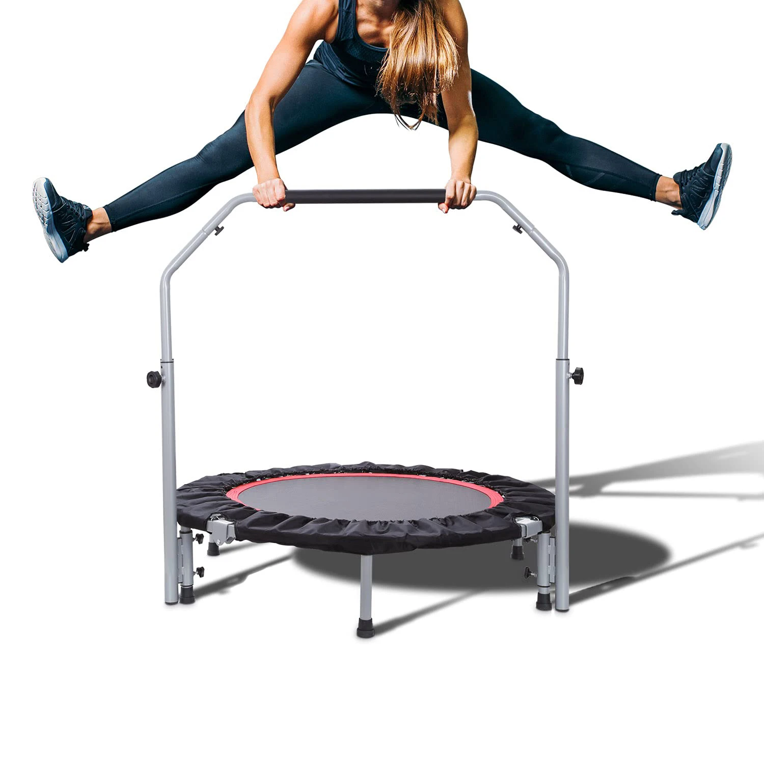 

40 Inch Kids Trampoline Fitness Adjustable Handle Bar Folding Trampolines for Sale 2025