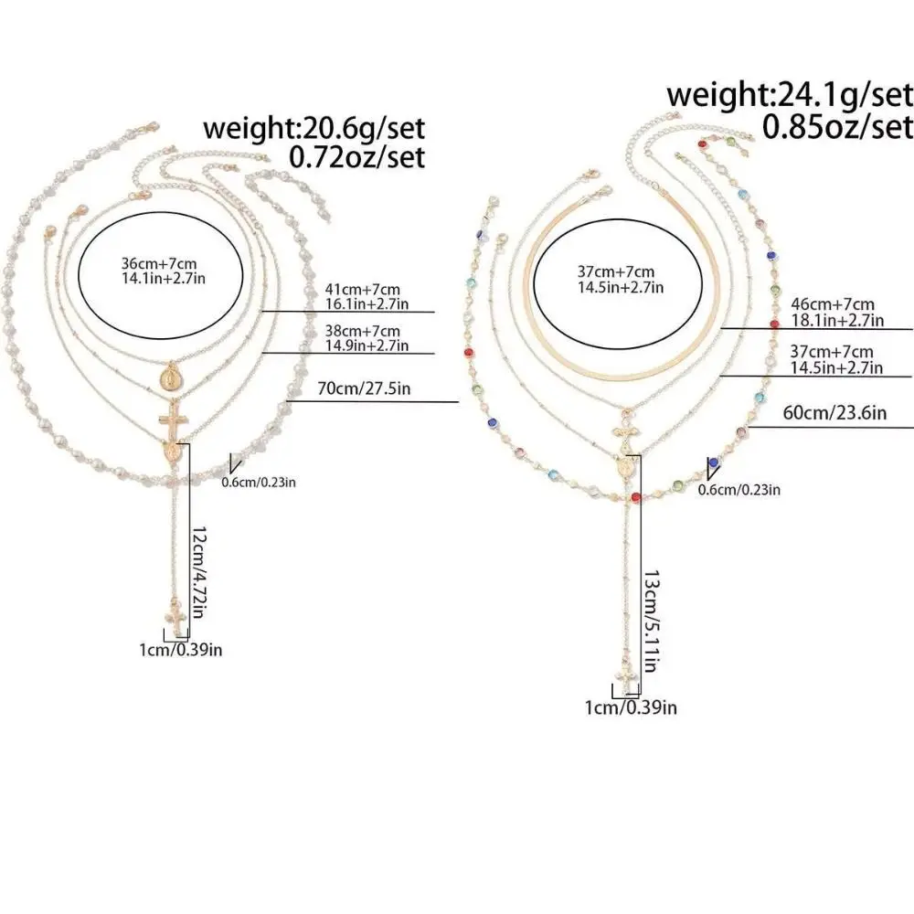 Ingemark بسيط الصليب قلادة قلادة الهيب هوب الملونة كريستال المختنق قلادة طويلة شرابة الترقوة قلادة المرأة