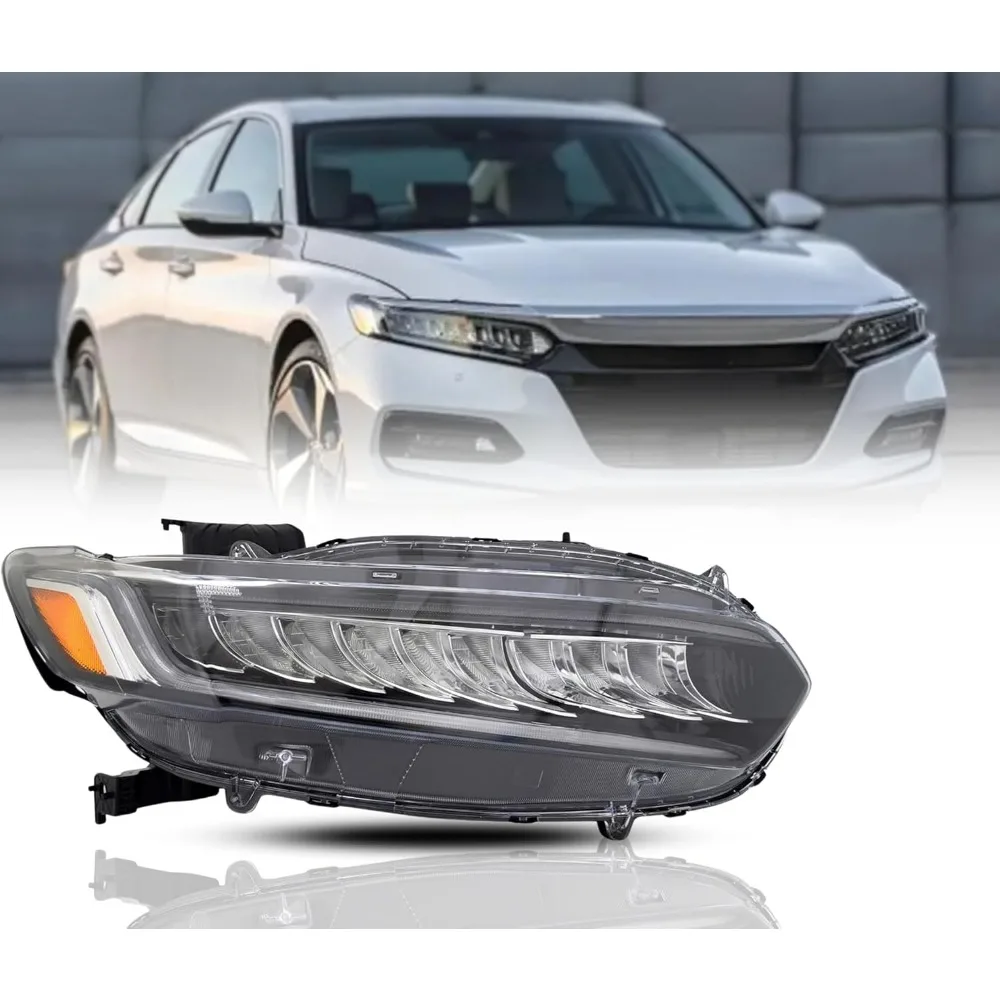 

Full LED Headlight Assembly Replacement for 2021 2022 Accord Sport with Bulbs and DRL Right Passenger Side