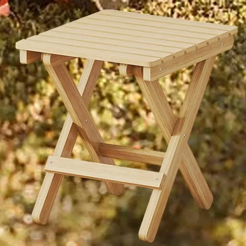 

Small Folding Stool Portable Wooden Stool Chair Lightweights Fold-Up Step Stool Folding Foot Rest For Outdoor