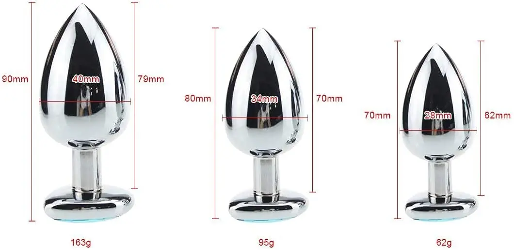 3個セット 高級メタル製バットトイ ハート型アナルトレーナー ジュエルバットプラグキット S&M 大人向け ゲイアナルプラグ 女性男性用セックスギフト