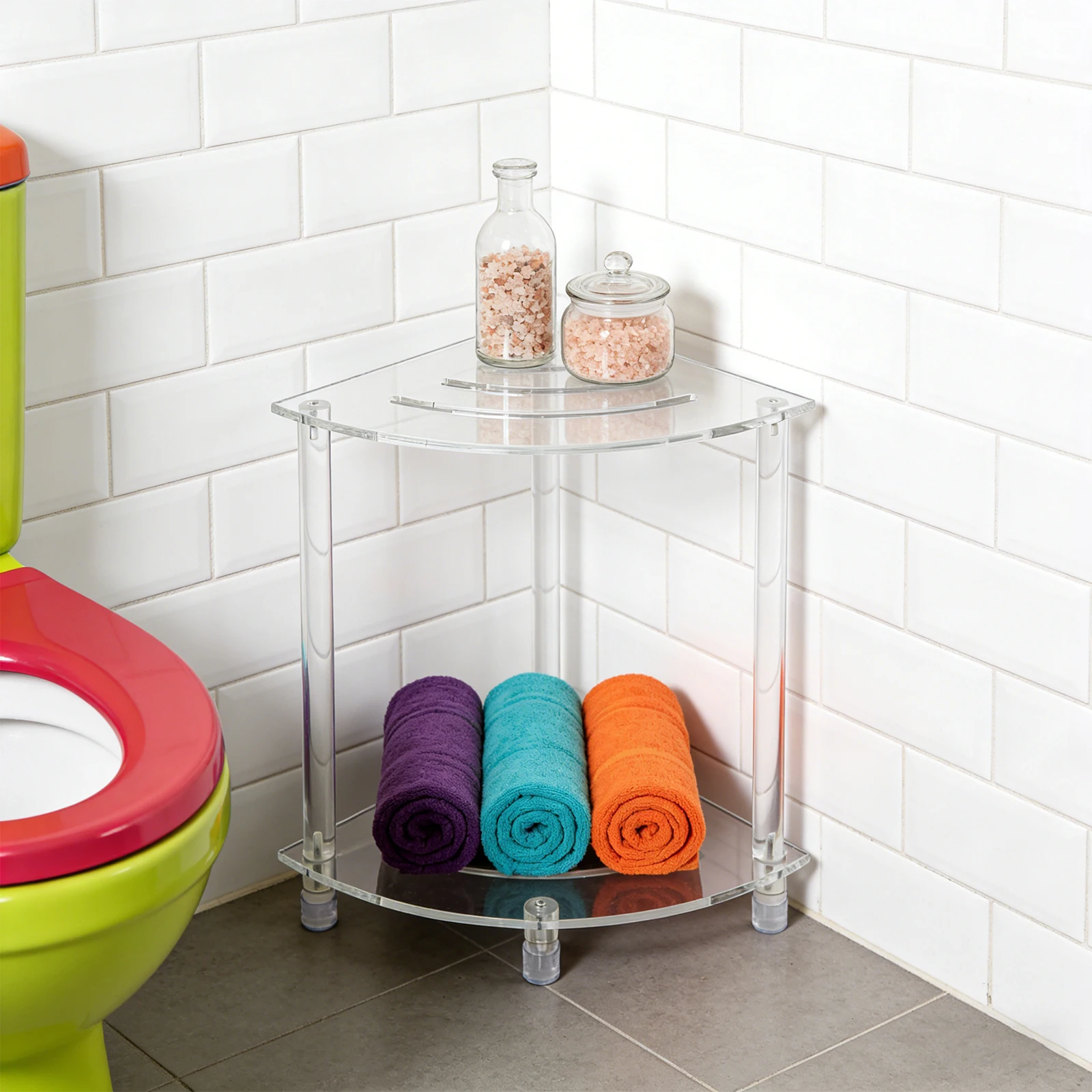 

Corner Shower Bench, Acrylic Corner Shower Stool, Acrylic Shower Bench, Bathroom Shower Stool, 30*30*30cm/11.81*11.81*11.81in