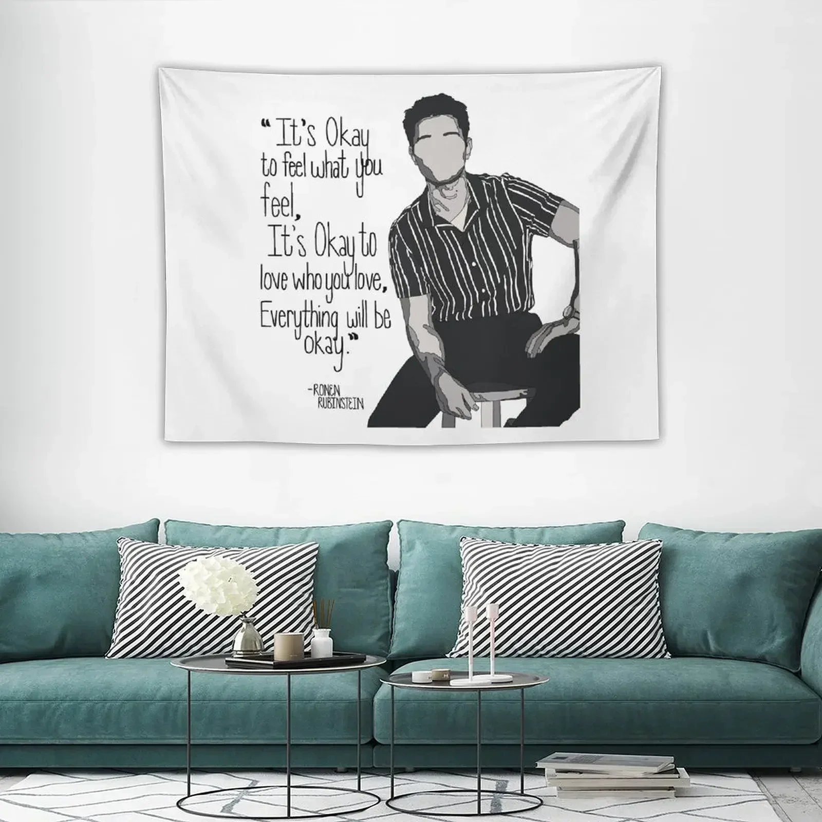 

Ronen Rubinstein Quote Tapestry Wall Coverings Aesthetic Room Decoration Hanging Wall Tapestry