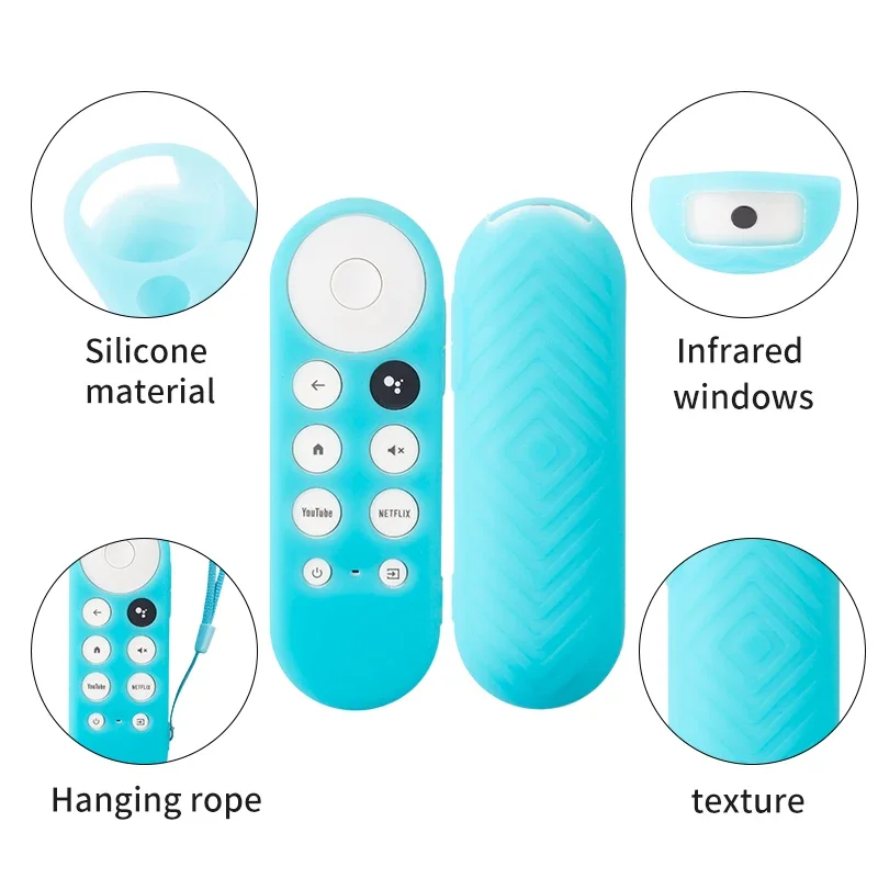 Silicone Protective Case For Google Chromecast SmartTV Remote Control Non-slip Soft Durable Shockpro Protective Cover Shell view 3
