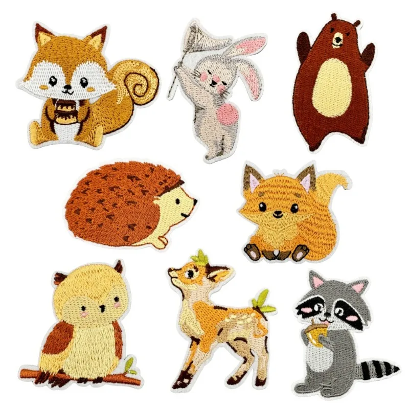 

2025 Little Fox Embroidered Sew on Patch Cartoon Animals Iron on Embroidered Patches for Backpacks Jeans Clothing Hat