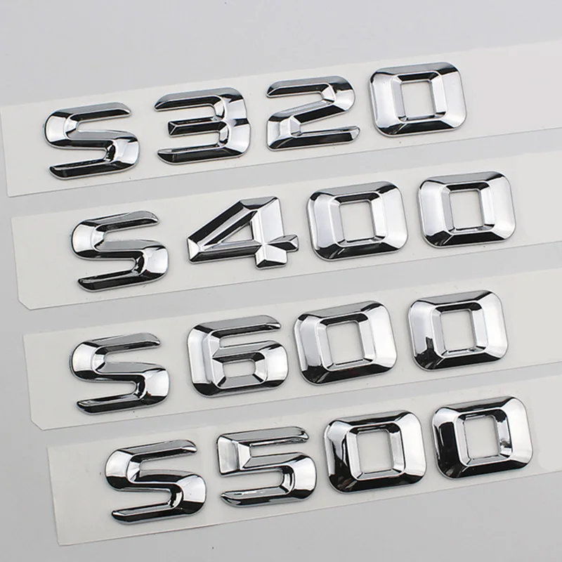 

ABS 3D Chrome Car Letters Trunk Emblem Badge Sticker For W220 W221 W222 S300 S320 S350 S400 S500 Mercedes Lettering Accessories