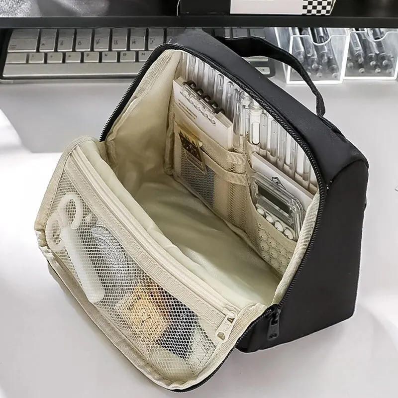 Estojo de Lápis de Grande Capacidade com 9 Camadas, Organizador Multifuncional de Lona para Escola e Escritório