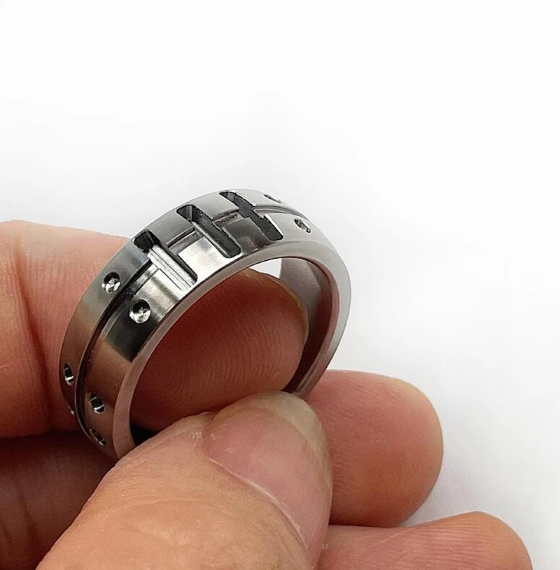 Titanium Alloy Ring CNC Made Women Men Finger Rings Can Be Fitted With 1.5*6 Tubes EDC Tool