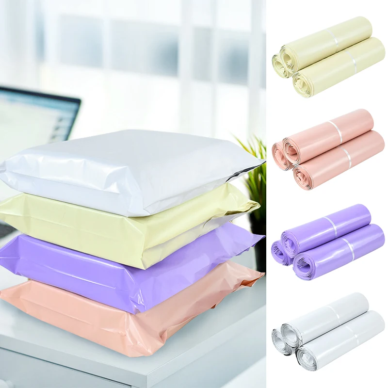 10pcs Macaron Color Courier Bags Express Envelope Storage Bags Mail Bag Mailing Bags Self Seal Plastic Packaging Pouch