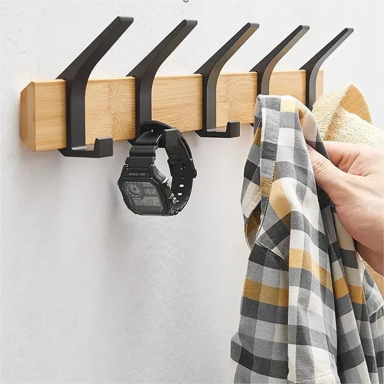 4/5/6/7/8 Movable Hooks Japanese Wall Door Hanger for Hanging Clothes Clothes Hat Keys Towels Coat Rack Holder Room Organization
