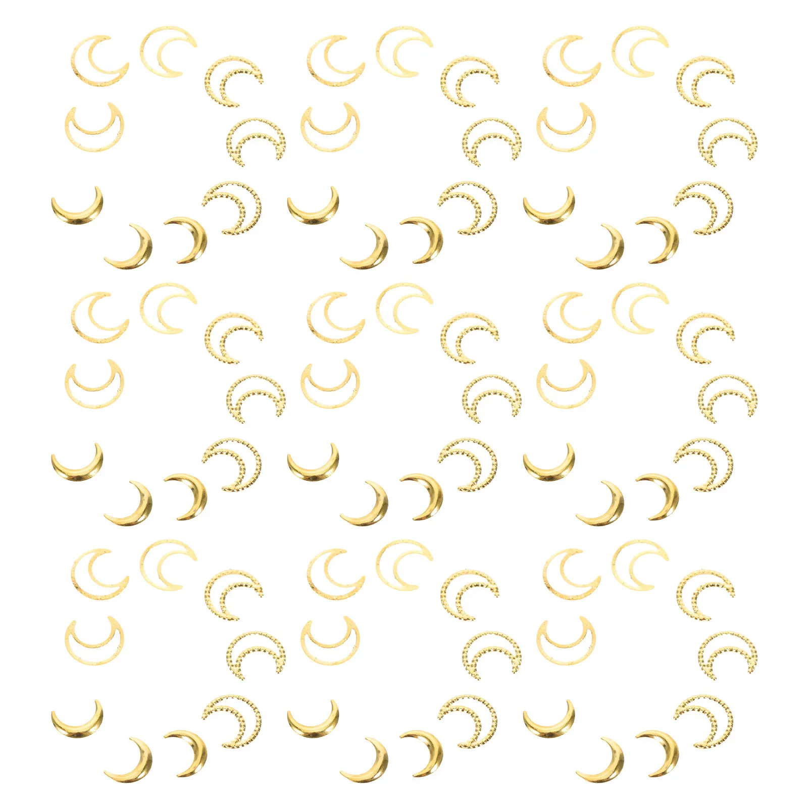 

1500Pcs Moon Nail Charms Set Gold Metal Hollow Vintage Nail Art Manicure Jewels Salon DIY Decorations Moon Charms for Nails