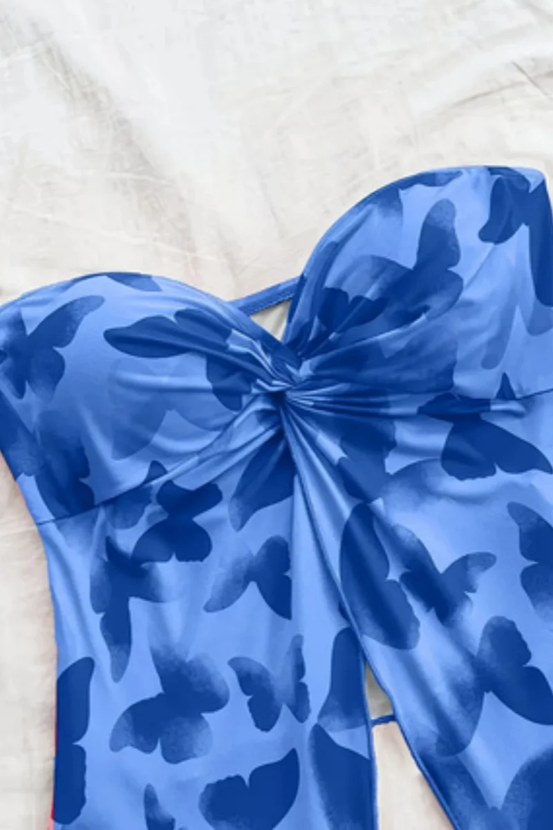 Top feminino elegante sem alças com ombro de fora e um pescoço