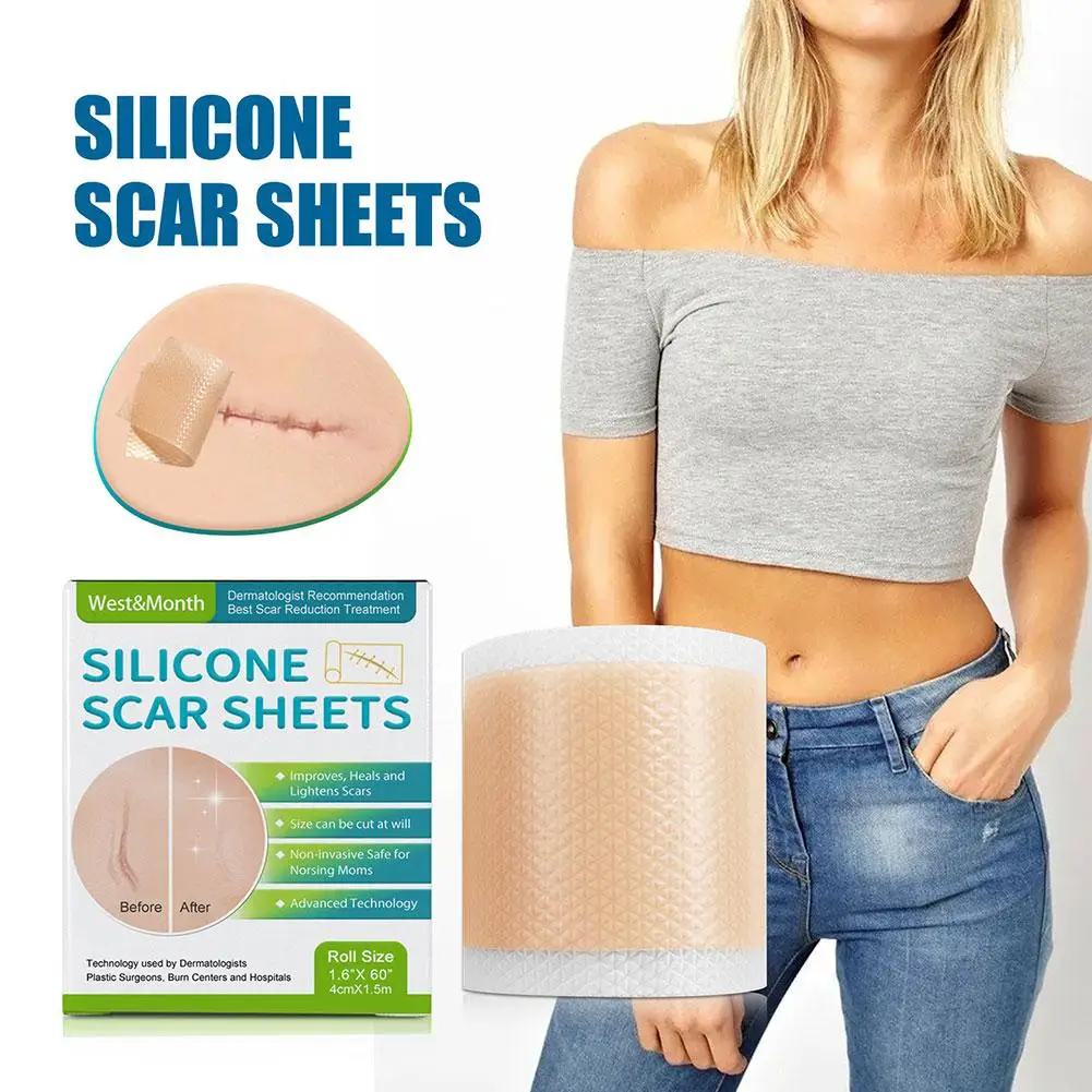 1/2pcs Silicone Scar Patch Skin Repair Sheets Removal Self-Adhesive Stretch Mark Tape Therapy Patch Burn Acne Scar Skin Care