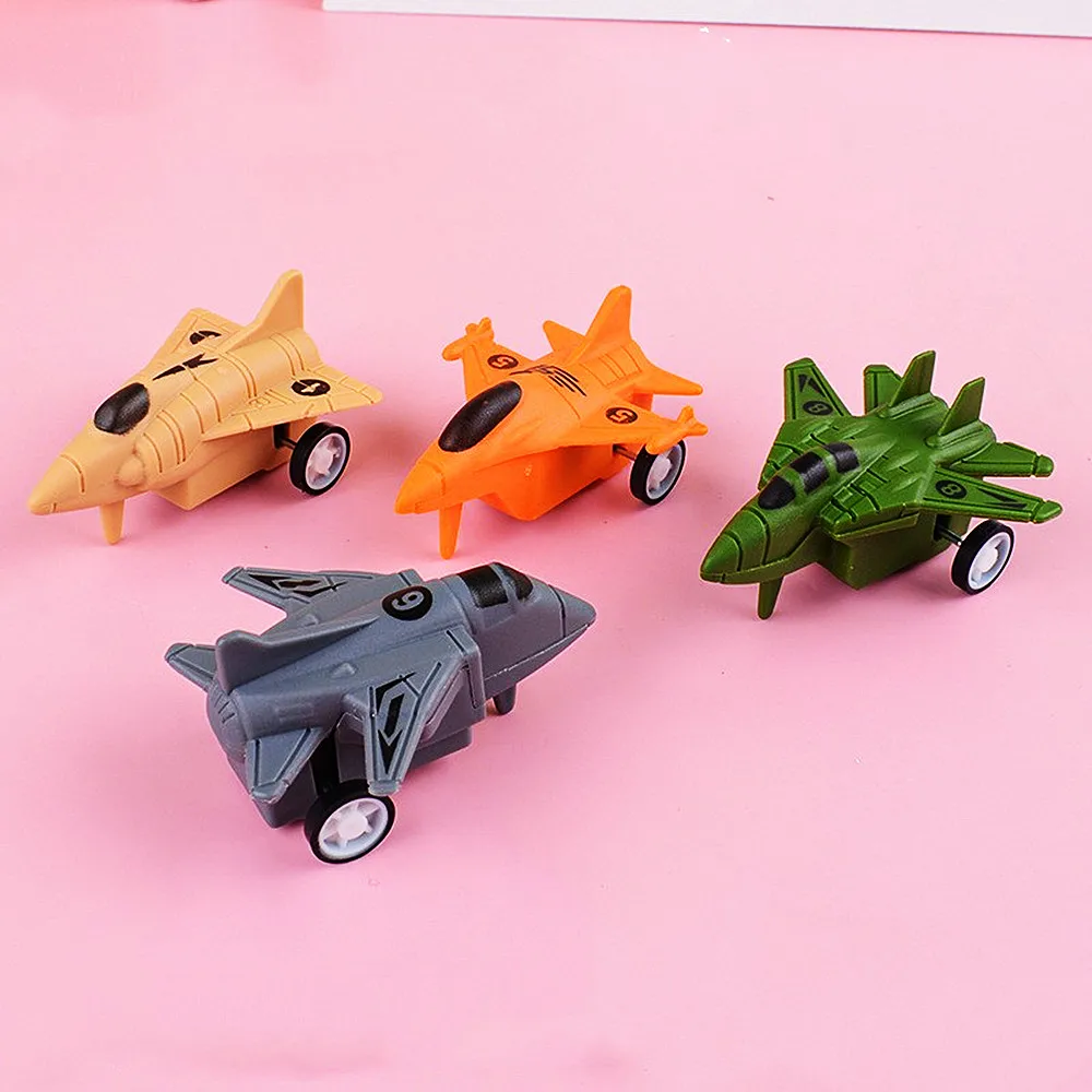 Mini jouets de combattant de simulation de dessin animé pour enfants, jouets mignons, modèle d'avion à dos côtelé en plastique, cadeaux de Noël et de fête d'anniversaire, 5 pièces