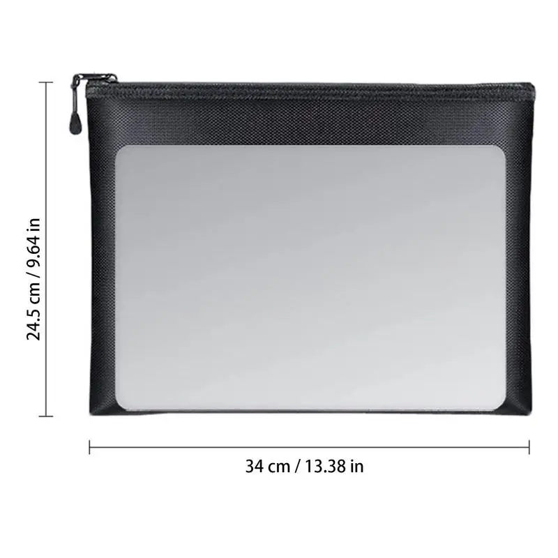 Portable Fireproof Waterproof Document Bag Envelope File Folder Cash Pouch Money Bag Safe Storage For Valuables Jewerly Cash