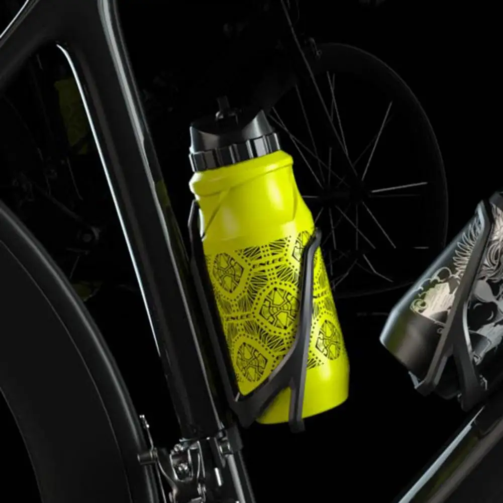 650ml Bicycle Water Bottle Toggle Type Water Leak Proof Abstract Print Cycling Water Kettle Outdoor Fitness Sports Water Water