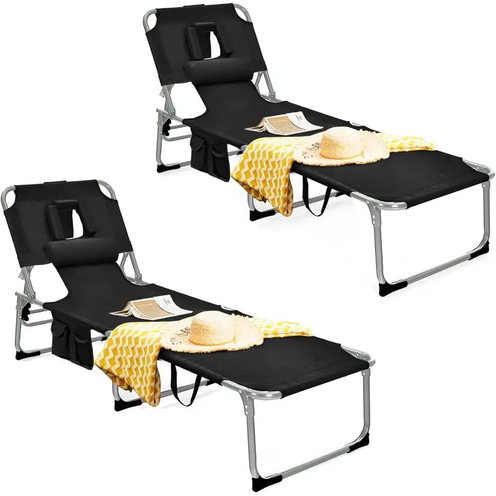 

Регулируемое складное кресло для загара с откидной спинкой и отверстием для лица для использования на открытом воздухе, патио и у бассейна