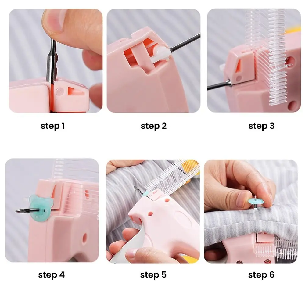 Non-slip Quick Clothing Fixer Easy To Use Blanket Clothing Quilt Fixer Bear Buckles Bed Sheet Quilt Tacking Gun for Clothing