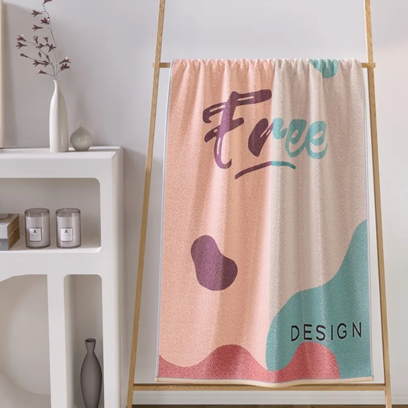 

2025 new cotton color-woven jacquard terry bath towel is not easy to lose hair and absorb water, soft adult bath towel