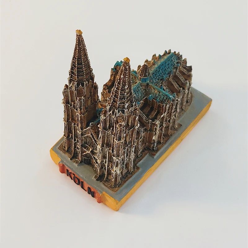 Deutschland, Köln Kathedrale, Ornament,3D stereo skopisch, Tourismus Souvenirs, Harz Malerei, Sammlung, Kühlschrank Magnete