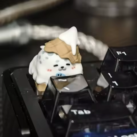 Kawaii Ice Cream Cone Series Resin Keycap Single Esc Replace Cute Original Custom Anime Keycap Mechanical Keyboard Decoration