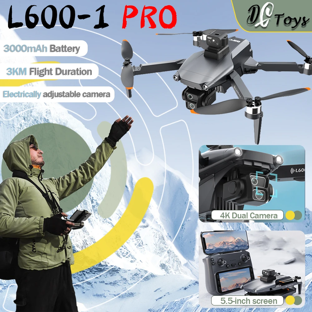 New L600-1 PRO with screen drone 4K dual camera mini dron gesture photo obstacle avoidance remote control airplane kid's toys