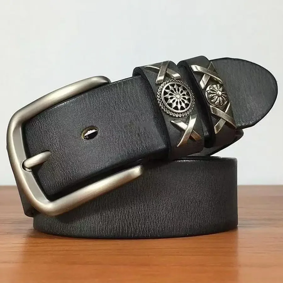 

Leather Belts for Men Vintage Jeans Cross-border for Men's Belt Color Contrast Fashion Leather Belt Men Fashion Men Simple Belt