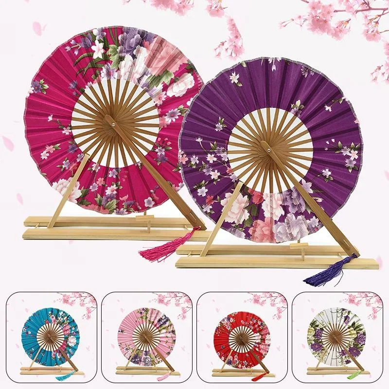 

1PC Windmill Female Gift Fan Japanese Round Fan Portable Folding Fan Lady Folding Decoration