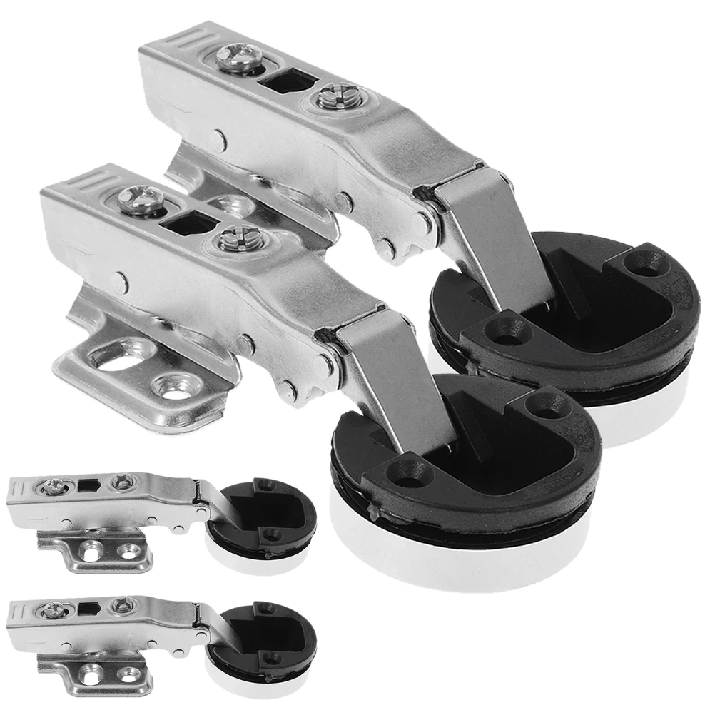 

4pcs Glass Hinges Silver Cabinet Kitchen Metal Cold Rolled Steel Damping Pivot Display Bookcase Wardrobe Door Hardware