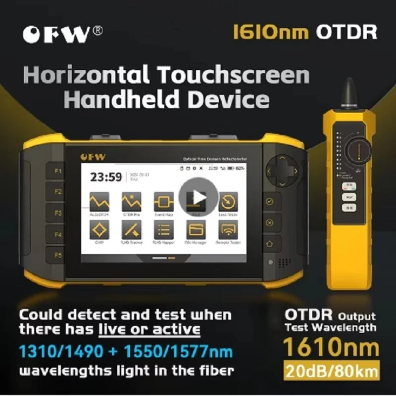 OTDR Fiber Optic Tester, Time Domain Reflectometer, Cable Break Point Fault Locator, Fault Detector, With Optical Measurement