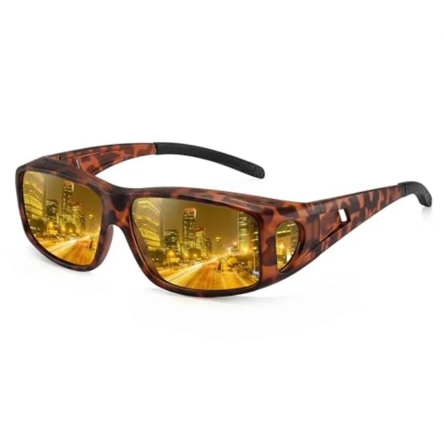 

Night Driving Glasses for Men Women, Fit Over Glasses Anti Glare Polarized Night Vision Glasses for Driving, HD Lens