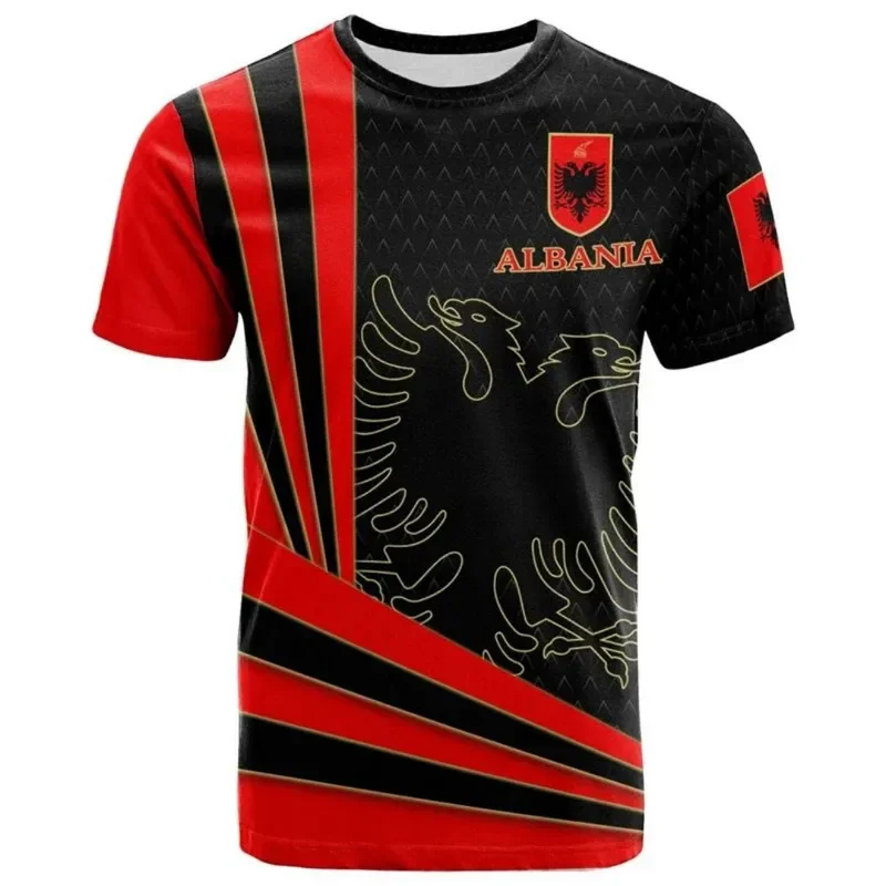 2025 Airdrop Football Albania Football Team 3D Albanian Flag T-shirt