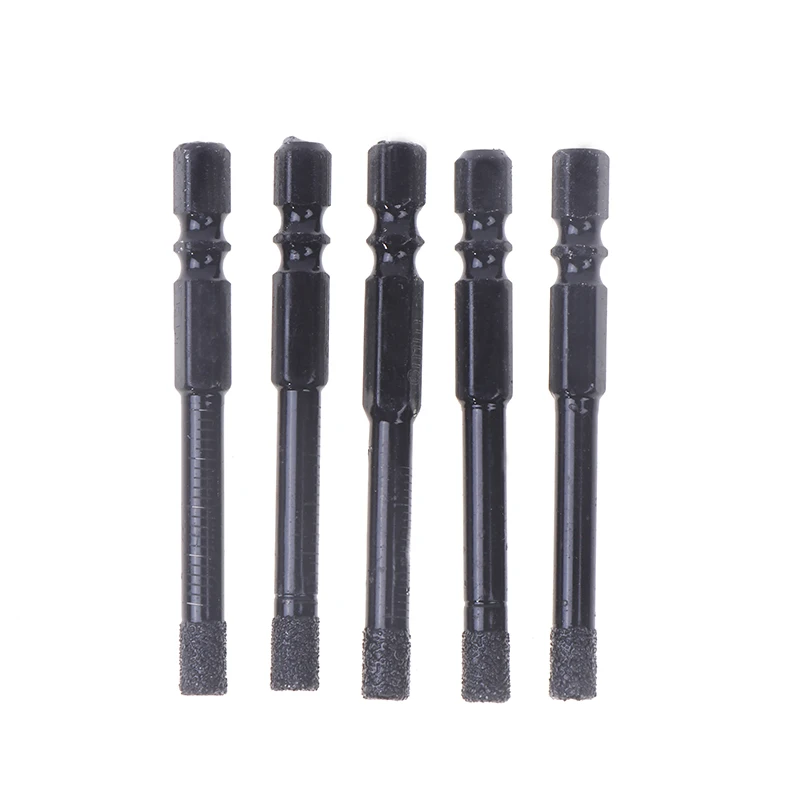 5Pcs 6mm Dry Diamond Drill Bits Set Vacuum Brazed Core Drill Bit Kit Quick Change Hex Shank For Porcelain Granite Tile Marble