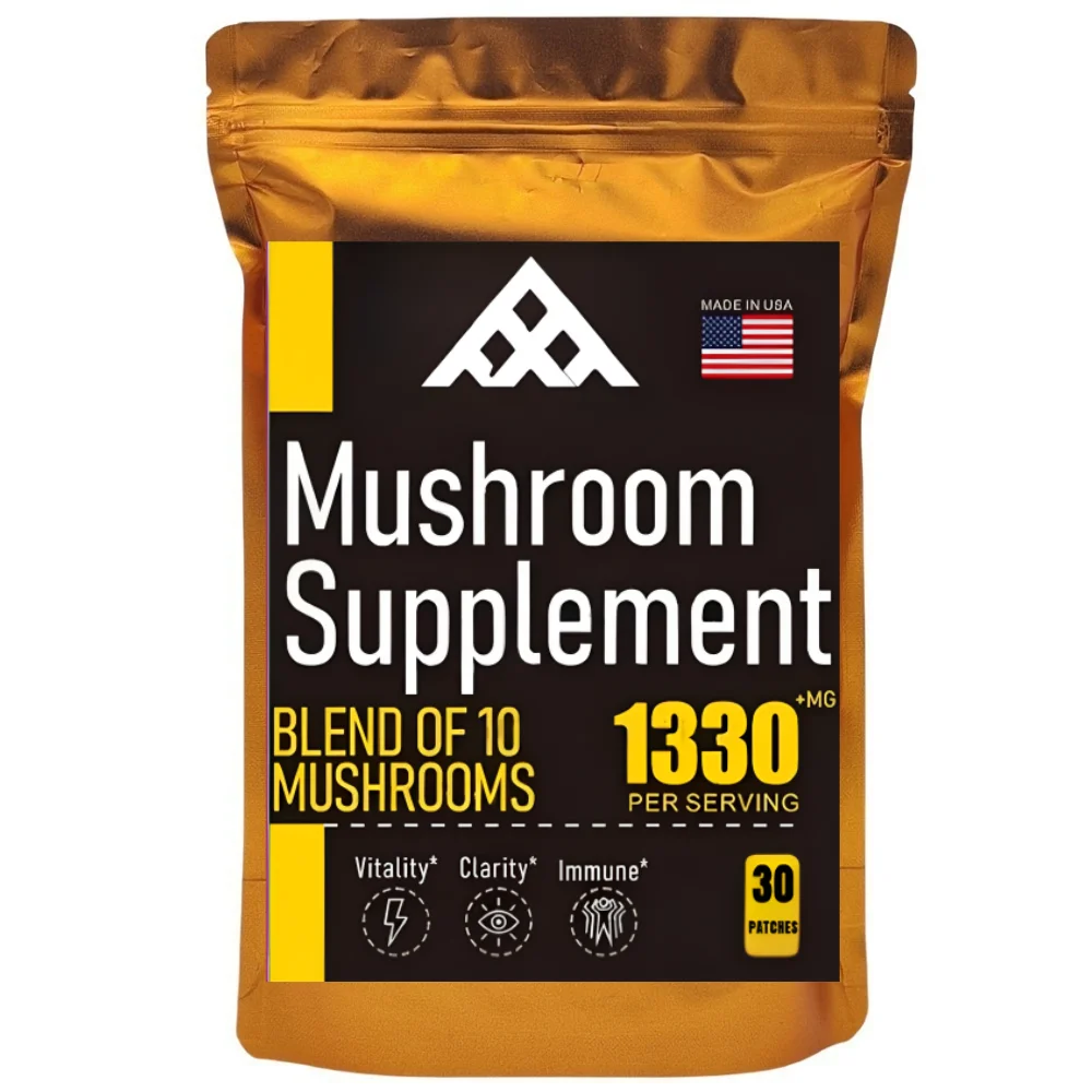 Mushroom Complex Transdermal Patches Reishi, Chaga, Cordyceps, Maitake for Memory Immune Support 30 Patches