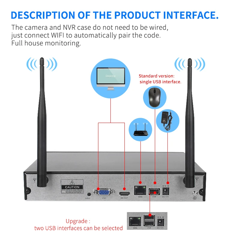 OEM Eseecloud IP66 Waterproof 3MP Wireless WIfi CCTV Security Bullet Camera System 4CH WiFi NVR Kit Video Surveillance System