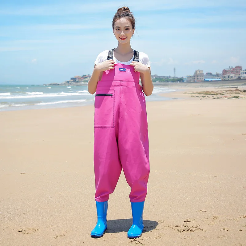 thickened-rain-boots-women's-overalls-waterproof-wear-resistant-fishing-gear-stream-exploring-sea-fishing-pvc-material-unisex