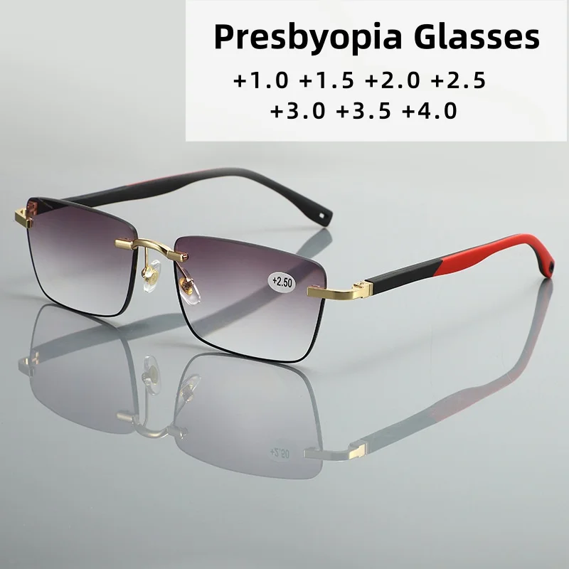 

New Sun Presbyopia Glasses Men's Business Elastic Sports Fashion HD Glasses Optical Prescription Eyeglasses +1.0 TO +4.0
