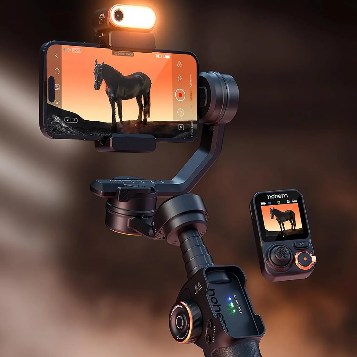 Hohem Isteady M7 Ai для отслеживания лица, 3-осевые подставки с защитой от сотрясений, выдвижная палка для селфи, 1,4 дюйма, съемный сенсорный экран, пульт дистанционного управления