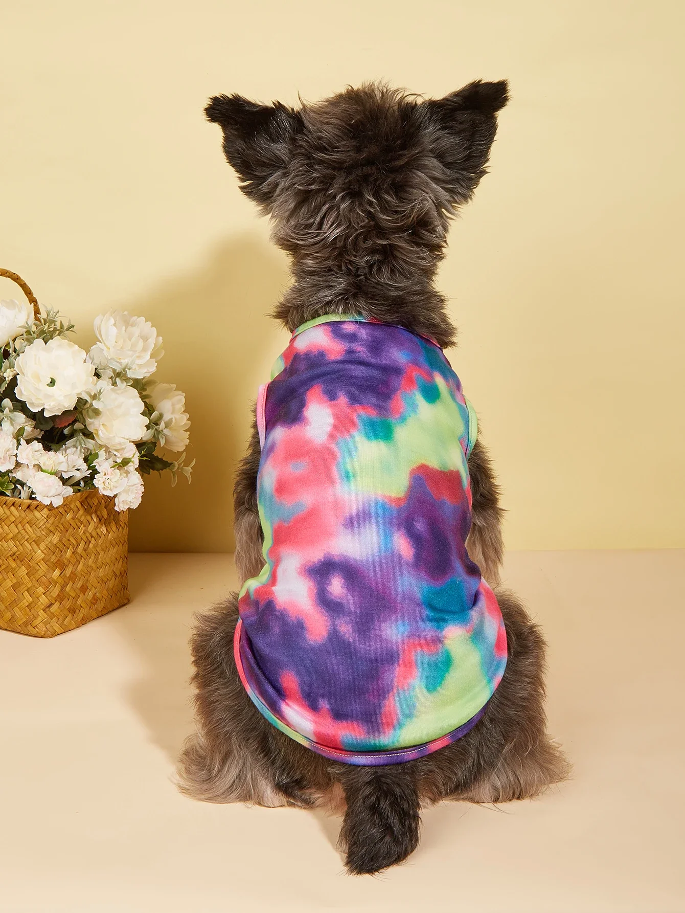 Dog Shirts Pet Colorful Bandhnu Clothes Pet Tank Top Cool Puppy Shirts Outfit Soft Dog Sweatshirt for Spring Summer