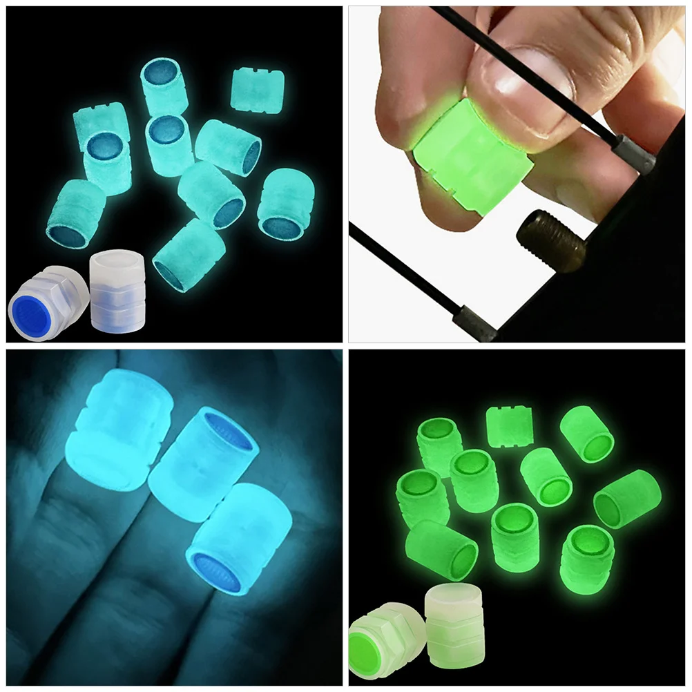 

40 Pcs American Style Luminous Gas Nozzle Cap Resin Air Hose Valve Stem Connector