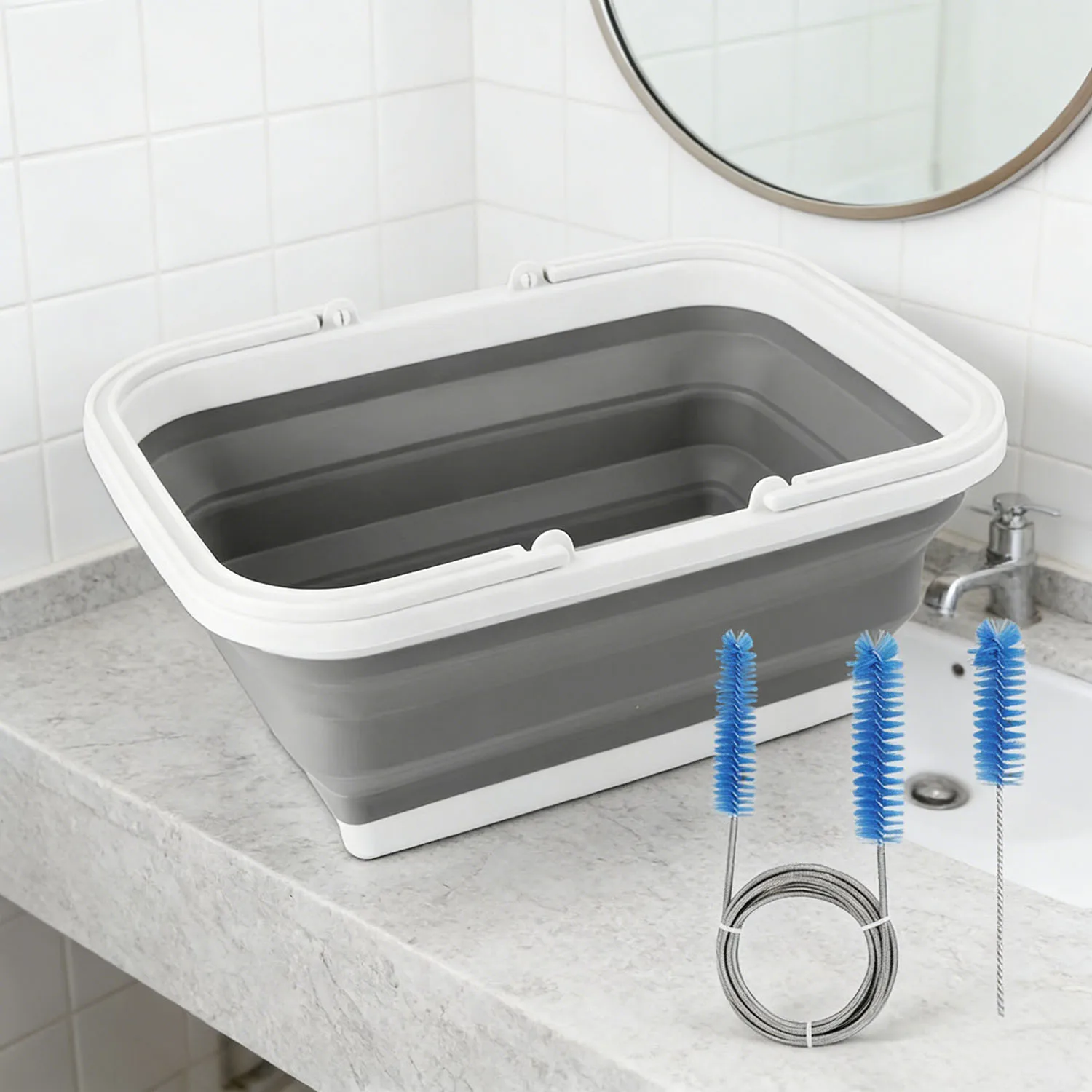 

CPAP Cleaning Kit for Hose and Mask, Cpap Cleaning Kit with CPAP Tube Cleaning Brush & Hose Brush with Collapsible Wash Basin