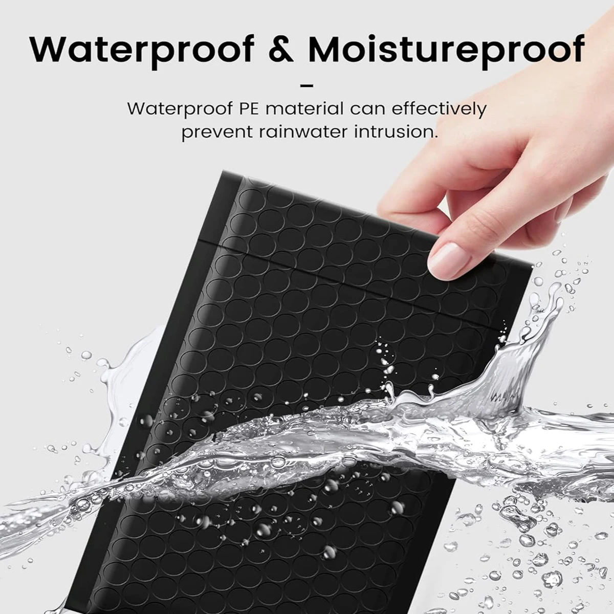 20Pcs Black Bubble Envelopes Self‑Seal Anti‑Collision Mailer Bags Waterproof Padded Pouches for Gifts Cosmetics Mail Shipping