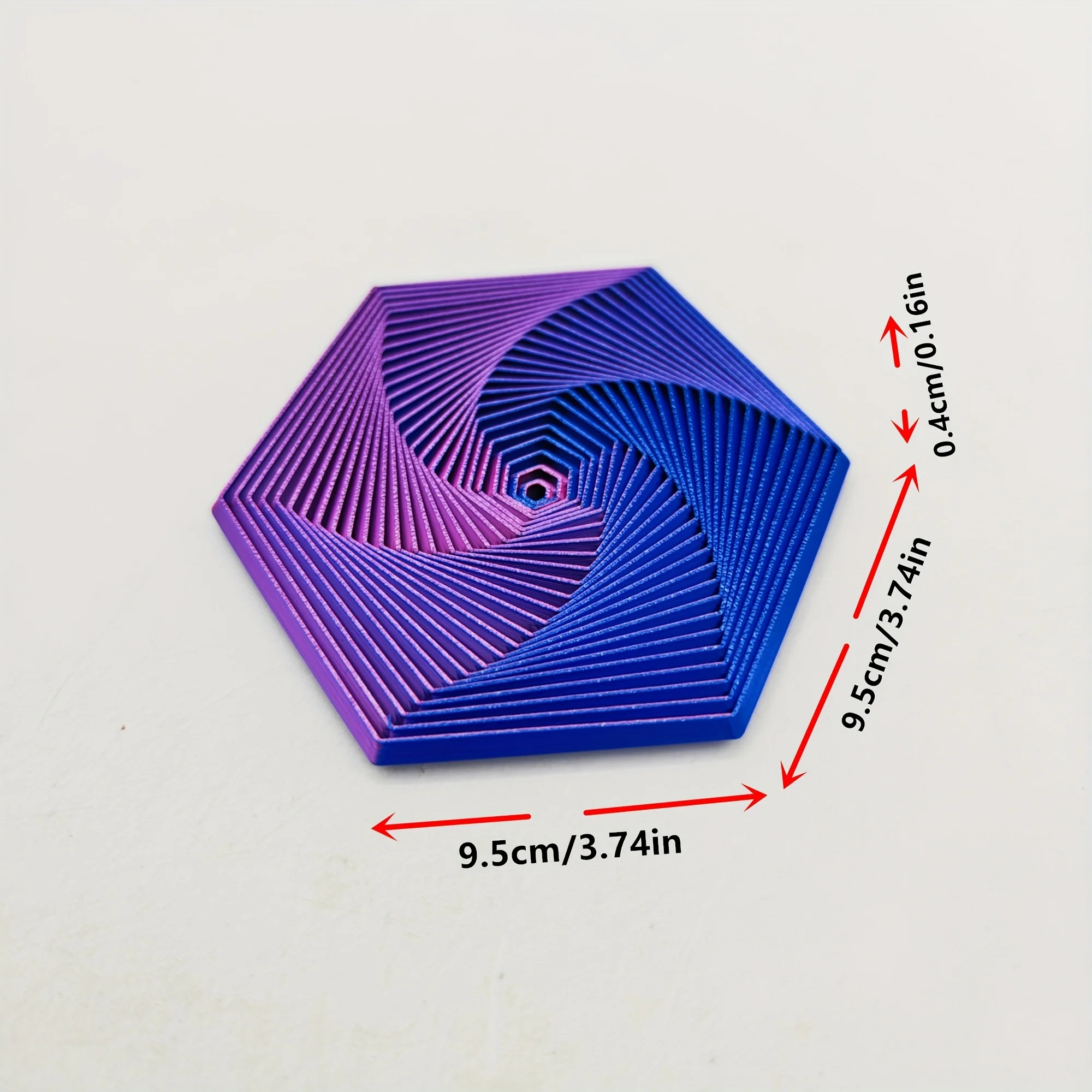 3D printed gradient hexagonal rotating statue can swing freely, novel fingertip flexible rotation home and office ornaments