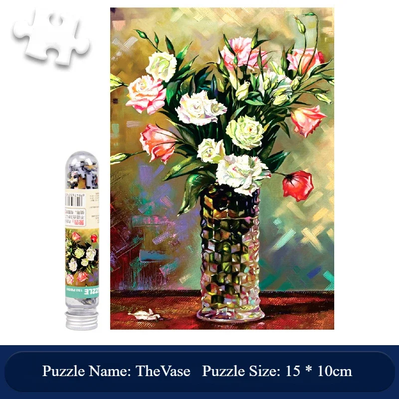 Mini Test Tube Adult Jigsaw Puzzle 150 Pieces of Famous Painting Landscape Vase Puzzles Children's Educational Small Toys Gift